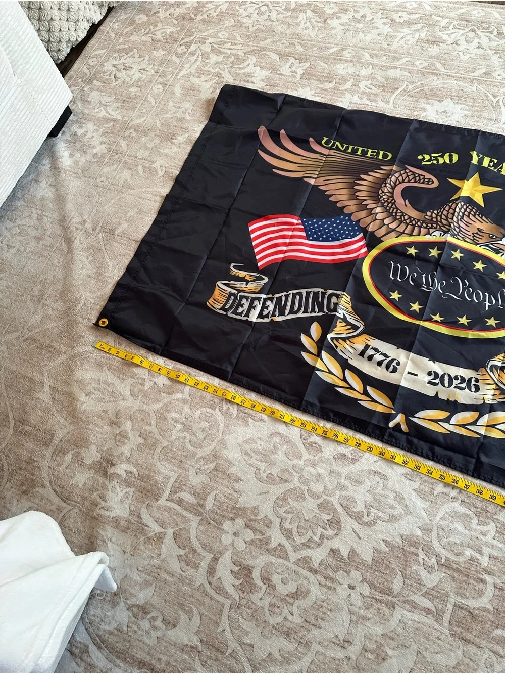 Patriotic Black Eagle Wall Flag - U.S. Freedom Design